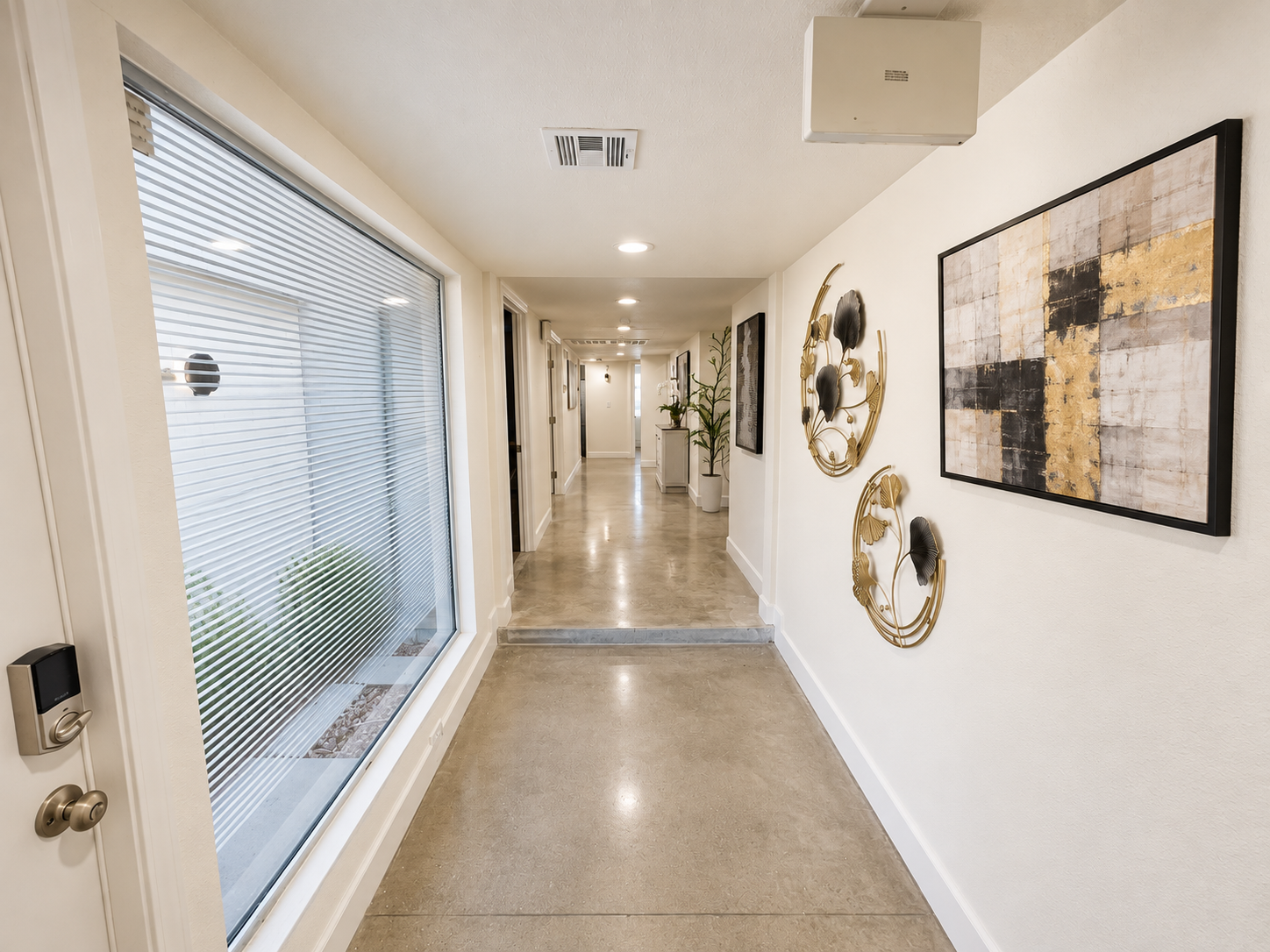 Hallway connecting the BlueTrenz lobby and office spaces