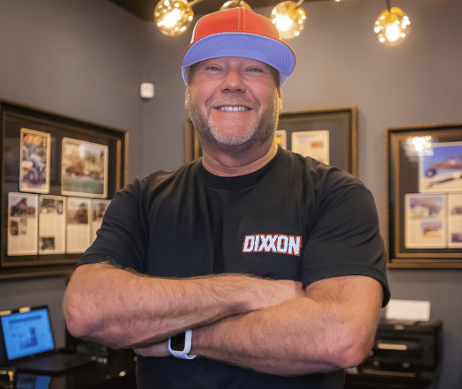 Travis Reif, owner and CEO of The Custom Shop LV, standing inside the Las Vegas custom vehicle shop